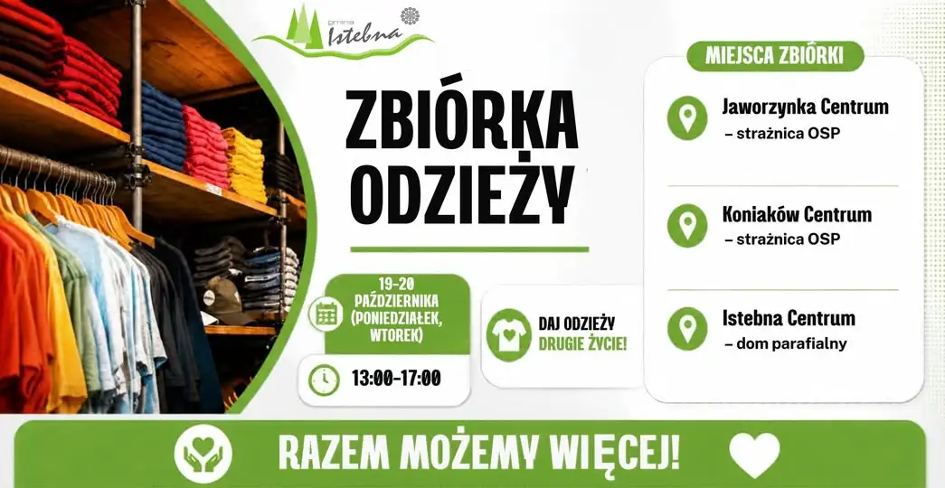Zbiórka odzieży używanej w gminie Istebna – pomóż potrzebującym