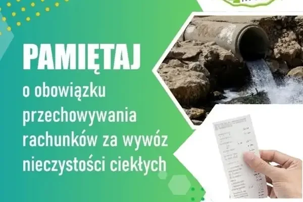 Gmina Istebna przypomina: rachunki za wywóz nieczystości ciekłych trzeba przechowywać