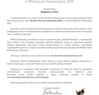 Szkoła Podstawowa nr 3 w Ustroniu z dwiema nominacjami w Plebiscycie Edukacyjnym 2026