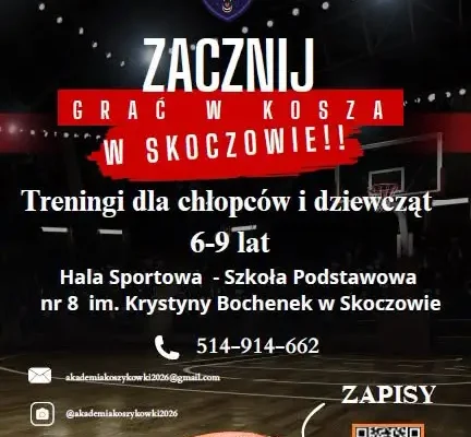Nowa Akademia Koszykówki w Skoczowie — zapisy na treningi dla dzieci