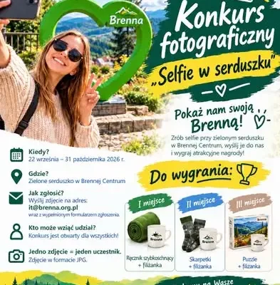 Konkurs „Selfie w serduszku” w Brennej – słodkie nagrody od lokalnych partnerów