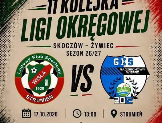 Wisła Strumień zmierzy się z wiceliderem. GKS Radziechowy-Wieprz przyjeżdża w sobotę