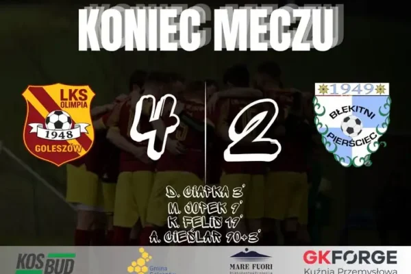A-klasa: LKS Błękitni Pierściec pokonany 4:2 w emocjonującym meczu
