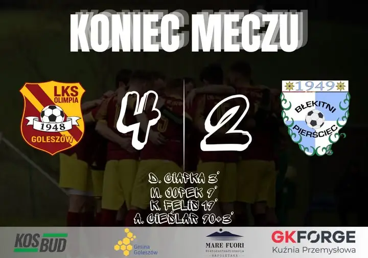 A-klasa: LKS Błękitni Pierściec pokonany 4:2 w emocjonującym meczu