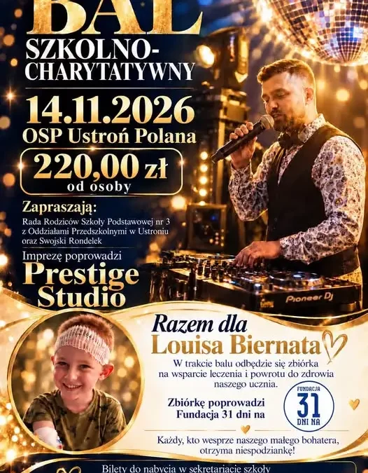 Bal szkolno-charytatywny w Ustroniu – kup bilety, pomóż Louisowi