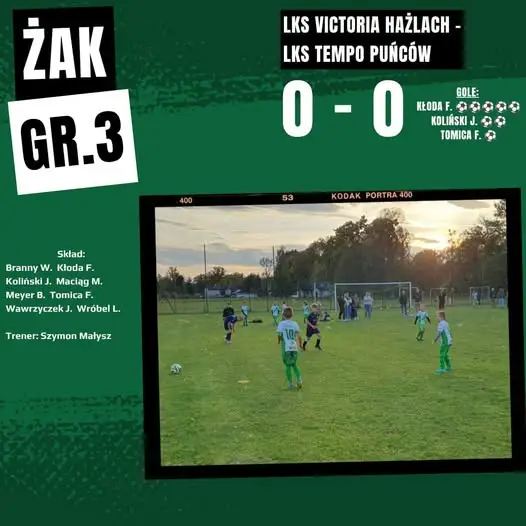Żaki Victorii Hażlach pewnie pokonały Tempo Puńców na własnym stadionie