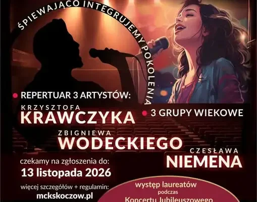Skoczów: Konkurs wokalny „Śpiewająco integrujemy pokolenia” – zapisz się do 13 listopada