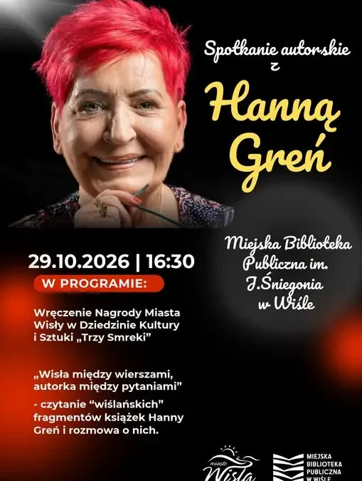 Hanna Greń z nagrodą „Trzy Smreki” – spotkanie autorskie w Wiśle