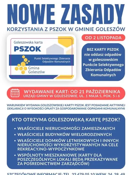 Goleszów: Od 2 listopada PSZOK tylko z Kartą. Mieszkańcy muszą się spieszyć
