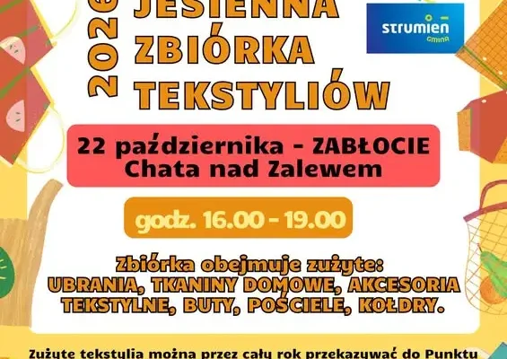 Ostatnia szansa na jesienną zbiórkę tekstyliów w gminie Strumień – dziś w Zabłociu
