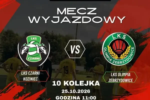 Olimpia Zebrzydowice zagra na wyjeździe z LKS Czarnymi Koziniec w 10. kolejce