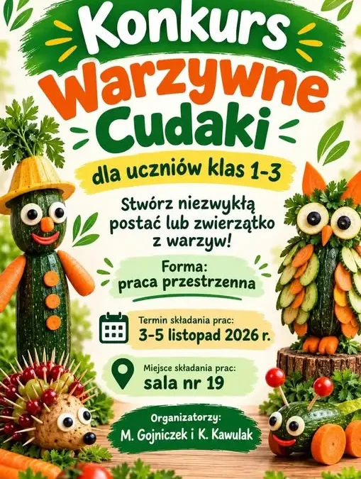Konkurs „Cudaki” w SP1 Wisła – stwórz warzywne zwierzątko!