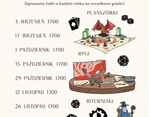 Planszówki i RPG w Fabryce Kultury – najbliższe spotkanie już w czwartek