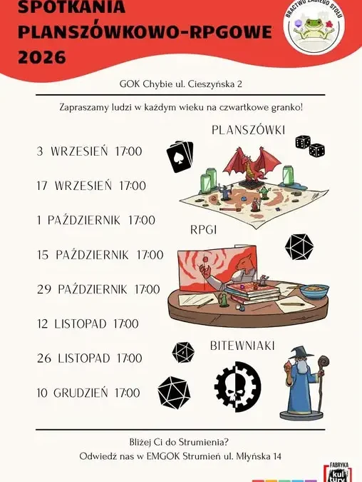 Planszówki i RPG w Fabryce Kultury – najbliższe spotkanie już w czwartek