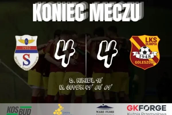 Remis 4:4 w Zebrzydowicach – hattrick Michała Jopka ratuje punkt