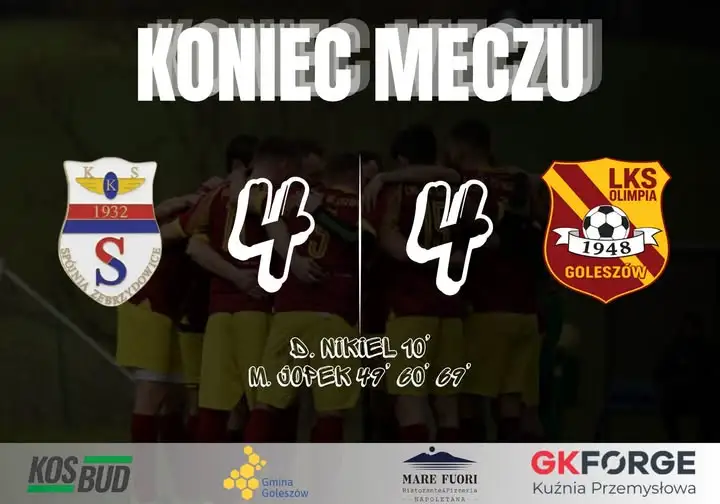 Remis 4:4 w Zebrzydowicach – hattrick Michała Jopka ratuje punkt