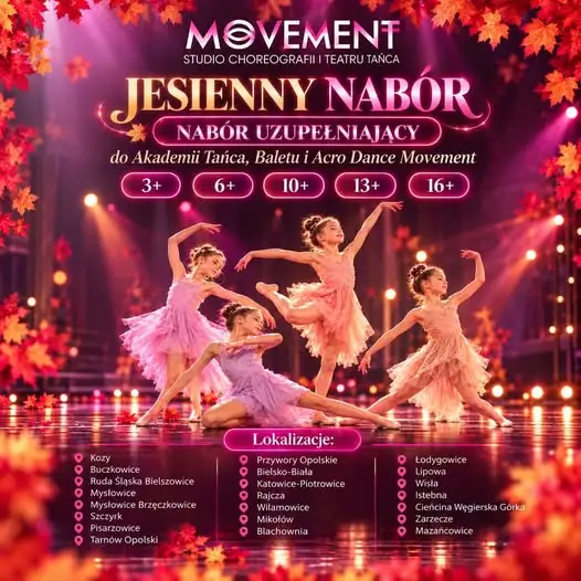 Movement Studio w Istebnej ogłasza jesienny nabór uzupełniający do grup tanecznych