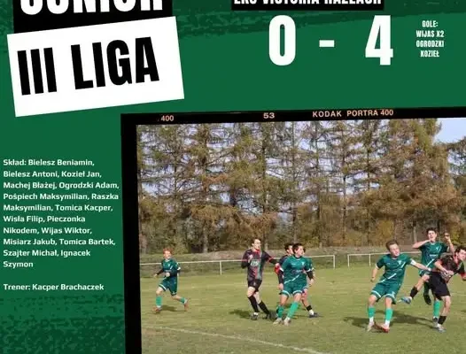 Juniorzy Victorii Hazlach rozgromili Orła Zabłocie 4:0
