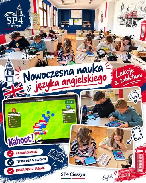 Halloweenowa gra strategiczna na lekcji angielskiego w SP4 Cieszyn