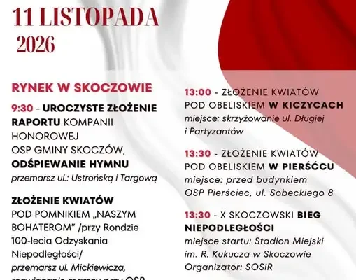 Gmina Skoczów zaprasza na obchody Święta Niepodległości – plan wydarzeń