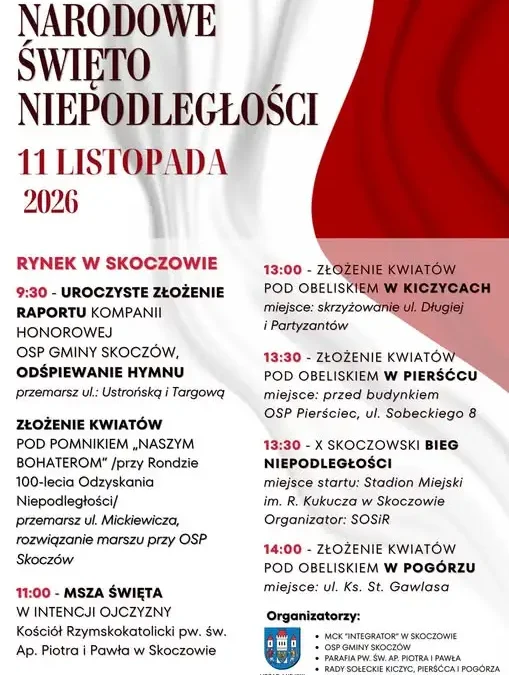 Gmina Skoczów zaprasza na obchody Święta Niepodległości – plan wydarzeń