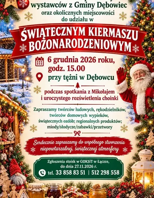 Kiermasz świąteczny w Dębowcu – zaproszenie dla wystawców