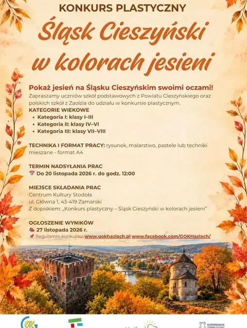 Konkurs plastyczny „Śląsk Cieszyński w kolorach jesieni” – zaproszenie dla uczniów z gminy Skoczów