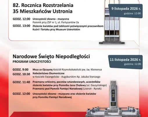 Ustroń uczci 82. rocznicę rozstrzelania mieszkańców i Święto Niepodległości